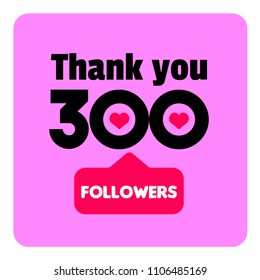Thank you 300 followers template for social media fans