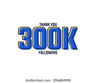 Thank You 300 K Followers Card Celebration Vector. 300000 Followers Congratulation Post Social Media Template.