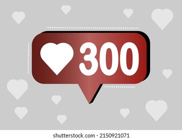 Thank You 300 Likes. Banner For Online Social Group. Vector Illustration