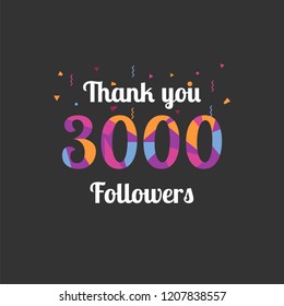 thank you 3000 followers design template vector eps 10 - 3000 followers on instagram thank you