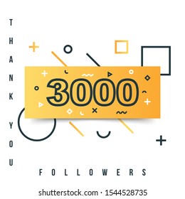 Thank you 3000 followers design template