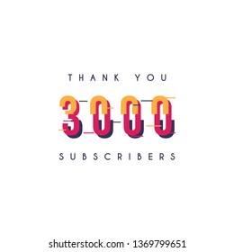 Thank you 3000 subscribers design template
