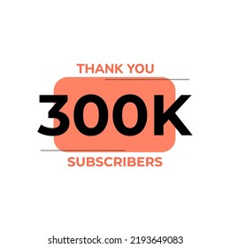 THANK YOU 300K FOLLOWERS CELEBRATION TEMPLATE ICON DESIGN VECTOR GOOD FOR SOCIAL MEDIA, CARD , POSTER