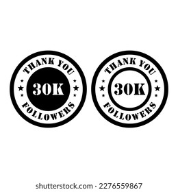 Thank you 30k Followers celebration, Greeting card for 30000 social followers