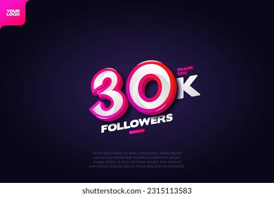 Thank you 30K Followers with Dynamic 3D Numbers on Dark Blue Background