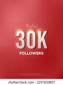 Thank you 30K followers with white numbers wrapped in shiny gold.