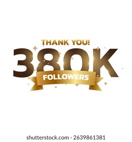 Thank you 310k to 390k followers background, greeting for fans. Followers thank you background design.