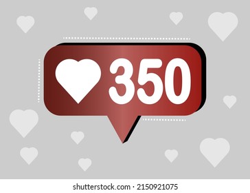 Thank you 350 likes. Banner for online social group. Vector illustration