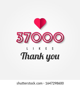Thank You 37000 Likes Vector Illustration Template Design svg