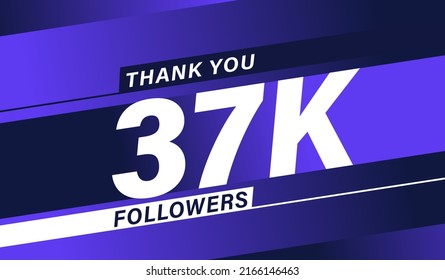 Thank you 37K followers modern banner design