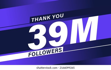 Thank you 39 million followers, modern banner design vectors
