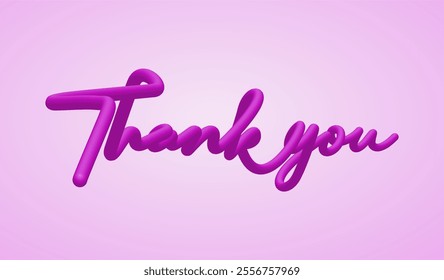 Thank you 3D Effect Text Design, Artistic Thank you word design 3D model