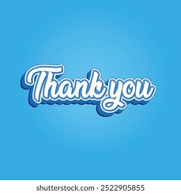 Thank you 3d lettering text 