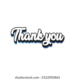 Thank you 3d lettering text 