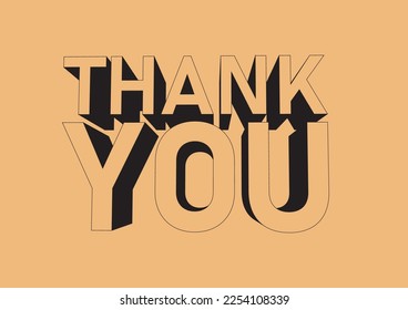 Thank you 3d lettering. Vector illustration. eps 10