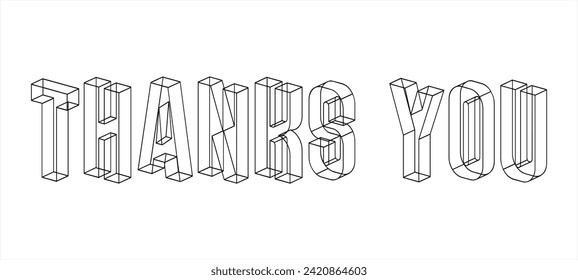 Thank You 3D Typography Design Inspiration. White colored