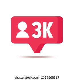 Thank you 3k followers celebration social media notification