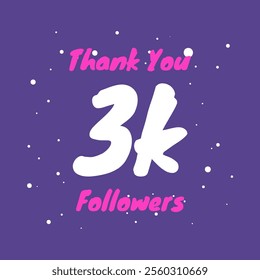 Thank you for 3k followers vector social media posts