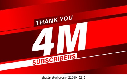 Thank you 4 million subscribers, modern banner design vectors