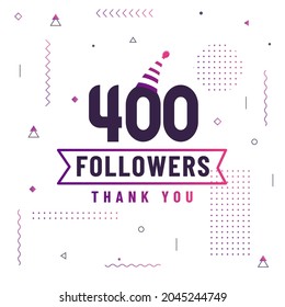Thank you 400 followers celebration modern colorful design.