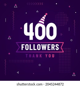 Thank you 400 followers celebration modern colorful design.