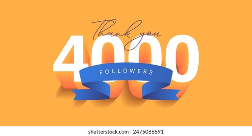 Thank you 4000 followers illustration template design