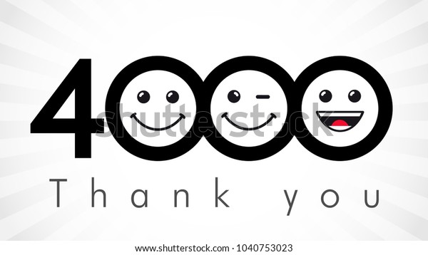 Thank You 4000 Followers Numbers Congratulating Stock Vector (Royalty ...
