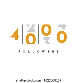 Thank You 4000 Followers Template Design . Vector Eps 10