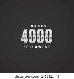 Thank you 4000 followers. Vector thanks design template for network friends and subscribers