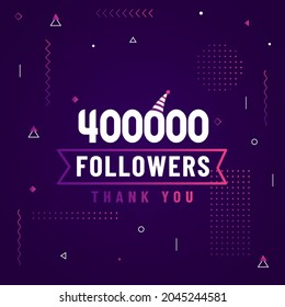 Thank you 400000 followers, 400K followers celebration modern colorful design.