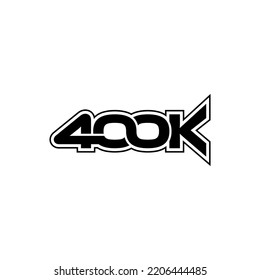 Thank you for 400k follower, icon or logo isolated sign symbol design vector illustration high quality black style