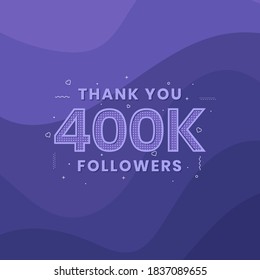 Thank you 400K followers, Greeting card template for social networks.