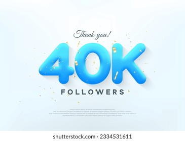 Thank you 40k followers, with blue balloons numbers.