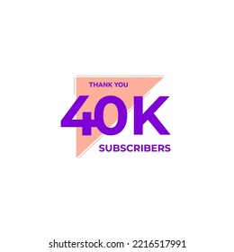 THANK YOU 40K FOLLOWERS CELEBRATION ICON TEMPLATE DESIGN  VECTOR GOOD FOR SOCIAL MEDIA, CARD , POSTER