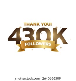 Thank you 410k to 490k followers background, greeting for fans. Followers thank you background design.