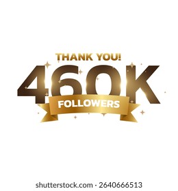 Thank you 410k to 490k followers background, greeting for fans. Followers thank you background design.