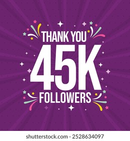 Thank you 45K Followers banner celebration poster design