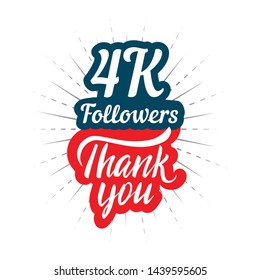Thank you 4K followers card for celebrating many followers in social network 