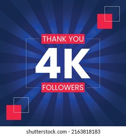 Thank you 4K Followers Vector Design Template