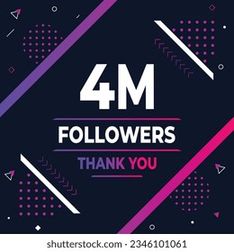 Thank you 4m subscribers or followers. web social media modern post design