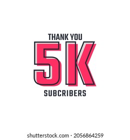 Thank You 5 k Subscribers Celebration Background Design. 5000 Subscribers Congratulation Post Social Media Template.