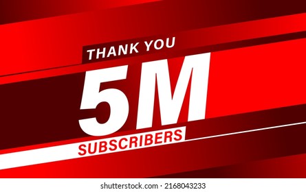 Thank you 5 million subscribers, modern banner design vectors