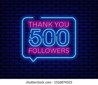 Thank you 500 followers neon sign