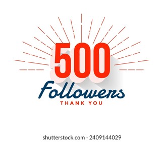 thank you 500 followers social media network background vector