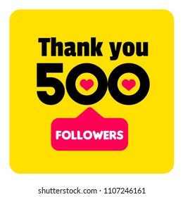 Thank you 500 followers template for social media fans
