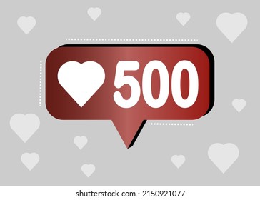 Thank You 500 Likes. Banner For Online Social Group. Vector Illustration