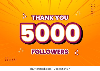 Thank you 5000 followers thank giving social media community post or Thank you followers peoples