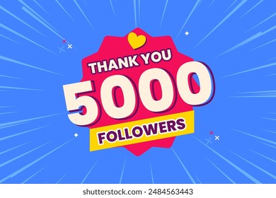 Thank you 5000 followers thank giving social media community post or Thank you followers peoples