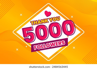 Thank you 5000 followers thank giving social media community post or Thank you followers peoples