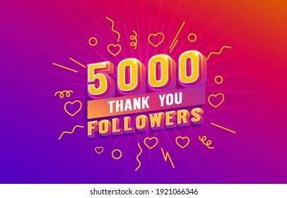 Thank You 5000 Followers Peoples Online Stock Vector (Royalty Free ...